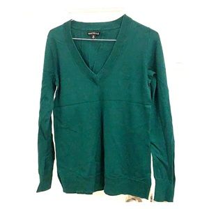 Like-New J. Crew Mercantile Deep V Emerald Sweater